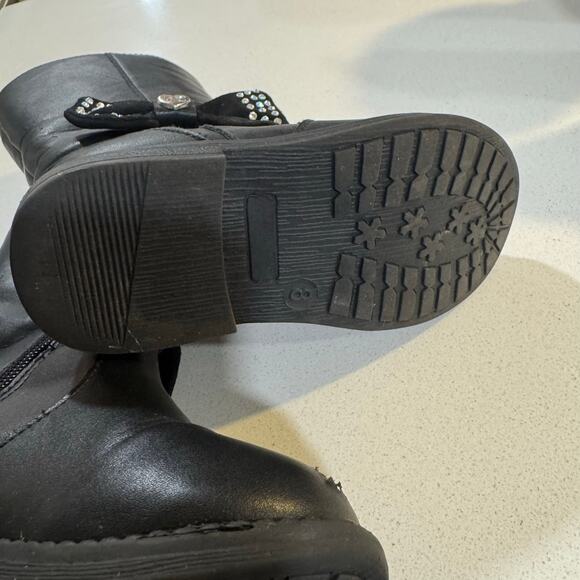 Wonder Nation Toddler Girl 8T Black Calf High Zip Up Boots - Picture 2 of 6